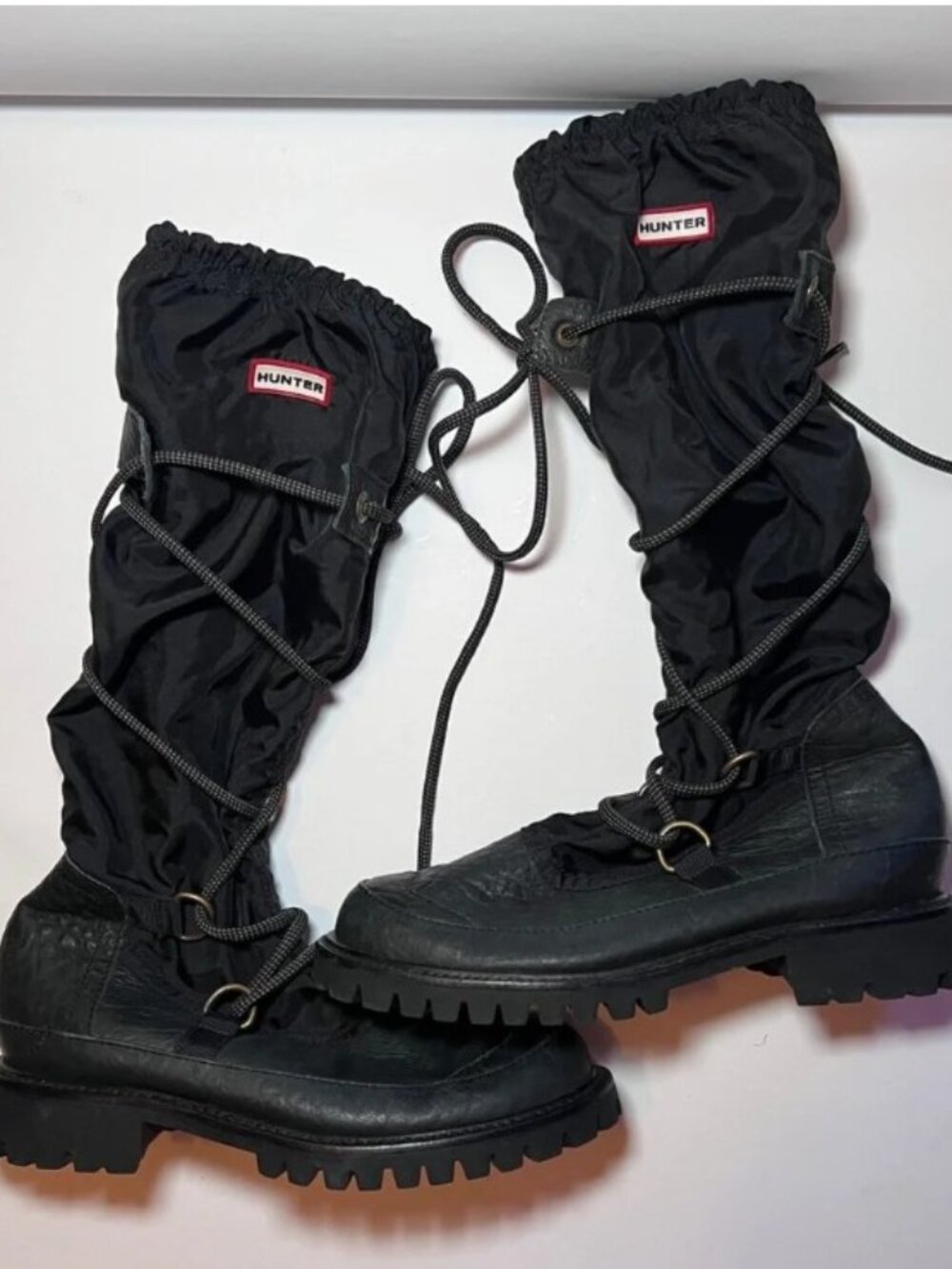 HUNTER waterproof leather and textile upper boots SIZE 9